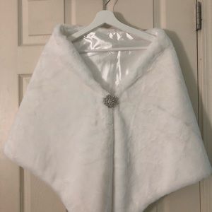 White Faux Fur Shawl/Wrap